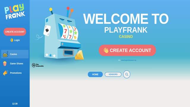 PlayFrank casino screenshot